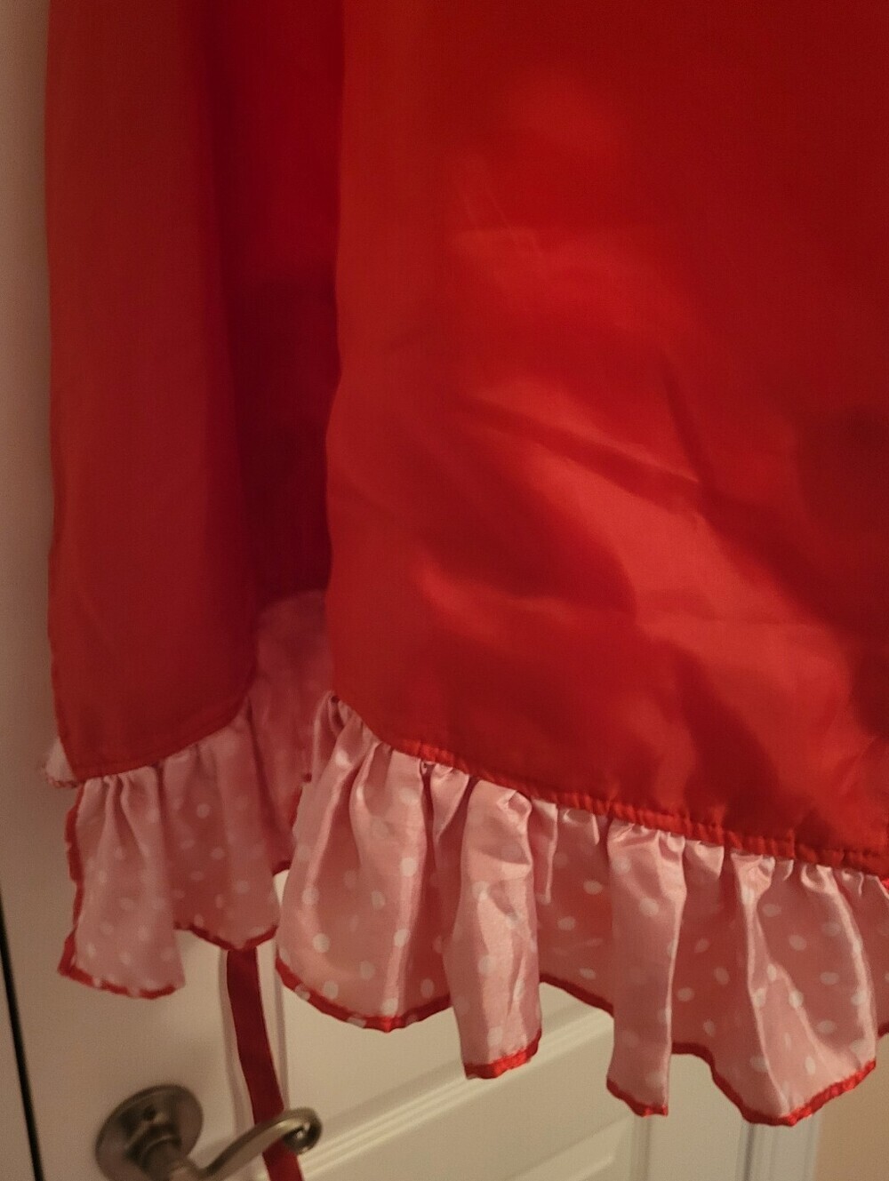 Red Ruffled Polka Dot Apron - Picture 5 of 5